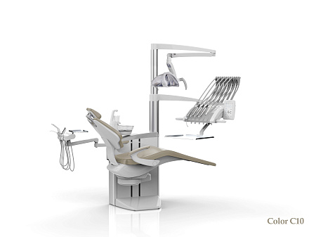 SILVERFOX 8000С CMS0 – Стоматологическая установка с верхней подачей и пневматической системой управления инструментами, подачей воды и воздуха