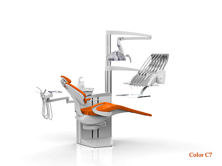 SILVERFOX 8000С CMS0 – Стоматологическая установка с верхней подачей и пневматической системой управления инструментами, подачей воды и воздуха